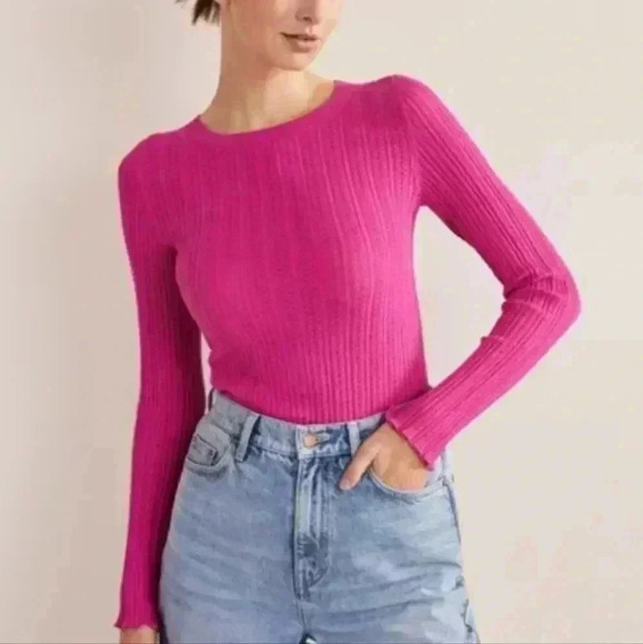 Boden Ribbed Long Sleeve Tee - Picture 2 of 6